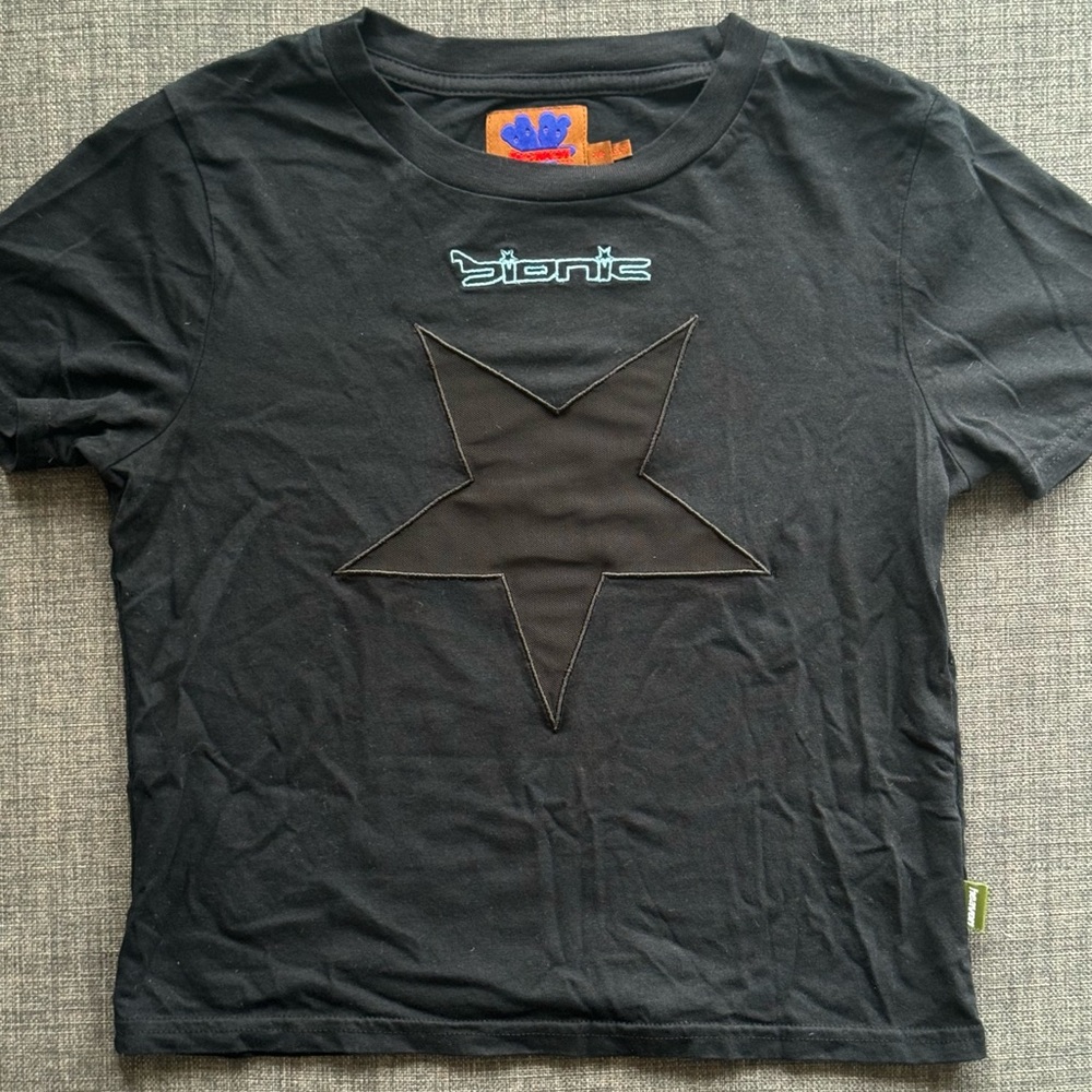 Heaven by Marc Jacob’s Bionic Mesh Black Star Short Sleeve Tee XS